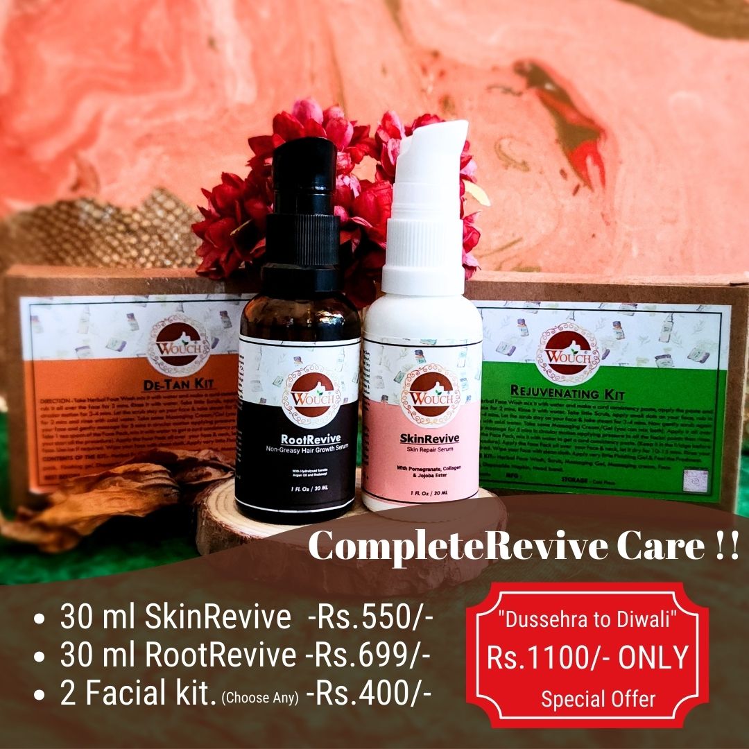 Complete skin and hair care solution, festive season skincare, rejuvenate skin and hair, natural ingredients, vegan and cruelty-free products, nourishing facial kit, healthy hair revival, skin radiance boost, chemical-free skincare, paraben-free products, revitalizing skincare combo, holistic skincare and haircare, Diwali skincare offers, skincare for glowing skin, rejuvenating hair care, affordable skincare bundle