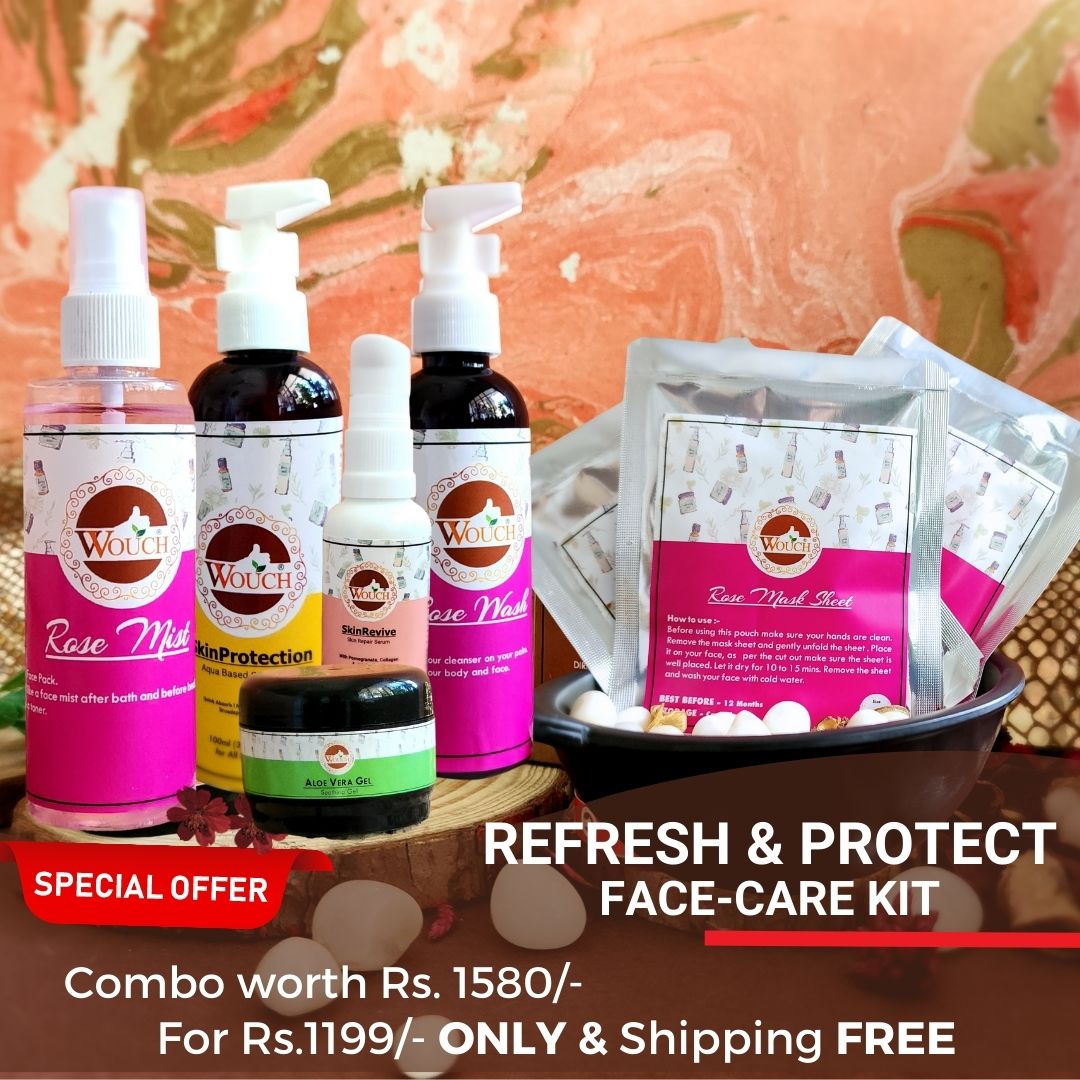 hydrating face kit, rose face wash, aloe vera gel benefits, skin protection sunscreen, nourishing facial care, brightening skincare combo, skin rejuvenation products, sunscreen for sensitive skin, rose mist for hydration, anti-aging face serum, natural skincare routine, sun protection for face, best skincare combo offer, chemical-free skincare, vegan face care products